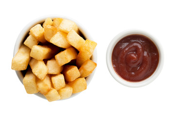 French fried and ketchup