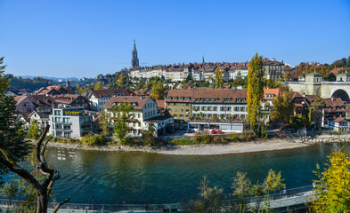 Fototapeta na wymiar Old city center in Bern, Switzerland