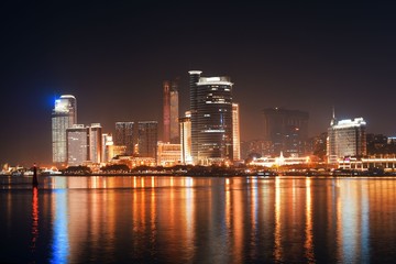 Fototapeta na wymiar Xiamen Urban buildings at night