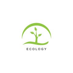 green nature icon logo design template