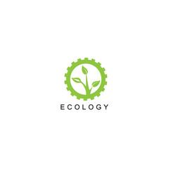 green nature icon logo design template