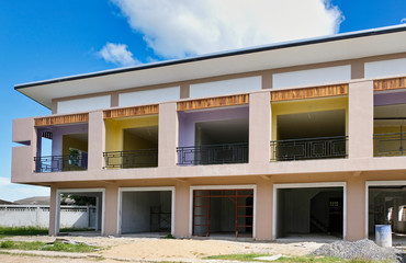 Town home or town house is under construction, house biulder
