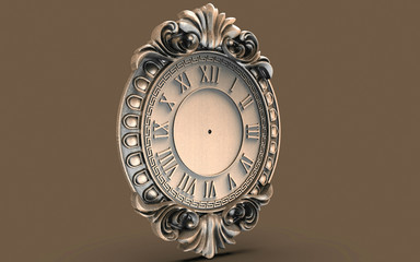 old clock on a black background