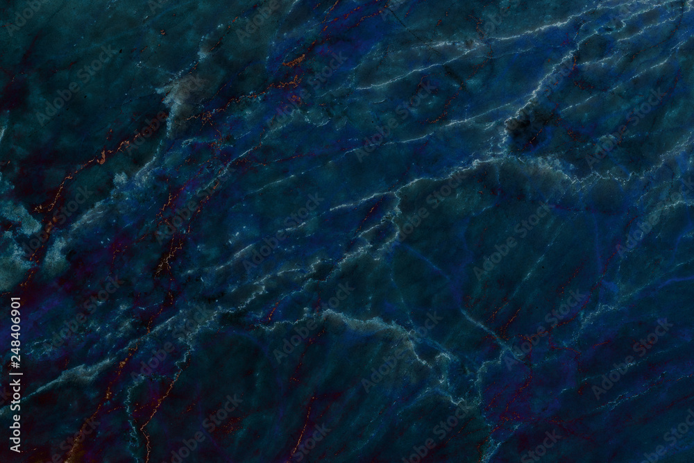 Wall mural detailed structure of marble in natural patterned for background and product design. dark blue marbl