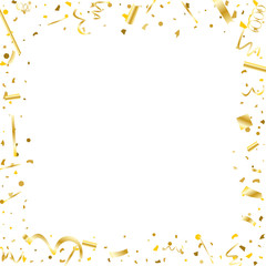 Golden confetti. Gold texture glitter.