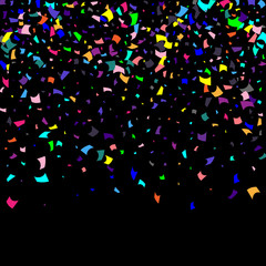 Colorful confetti on white background. 