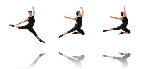 Young dancer isolated on the white