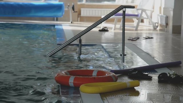  Life buoy aboard a pool