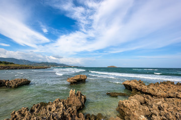 Fototapeta na wymiar The rock beach in Ninh Thuan province, Vietnam.