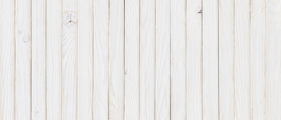 Fototapeta na wymiar white wood texture background, top view wooden plank panel