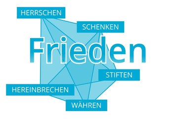 Frieden - Begriffe verbinden, Farbe blau