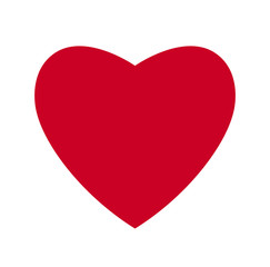 Heart, Symbol of Love and Valentine's Day. Flat Red Icon Isolated on White Background. Vector illustration. - Vector