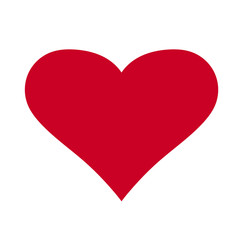 Heart, Symbol of Love and Valentine's Day. Flat Red Icon Isolated on White Background. Vector illustration. - Vector