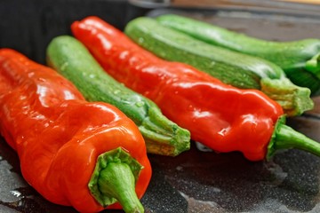 Paprika und Zucchini