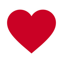 Heart, Symbol of Love and Valentine's Day. Flat Red Icon Isolated on White Background. Vector illustration. - Vector