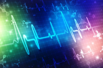 Heart beats on Healthcare and Medical background, Medical Technology Background