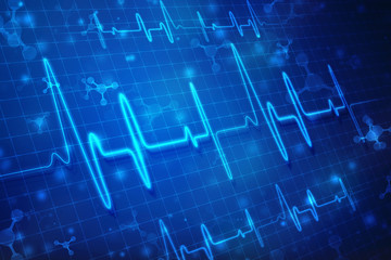 Heart beats on Healthcare and Medical background, Medical Technology Background