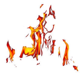 Flame of fire isolated on white background