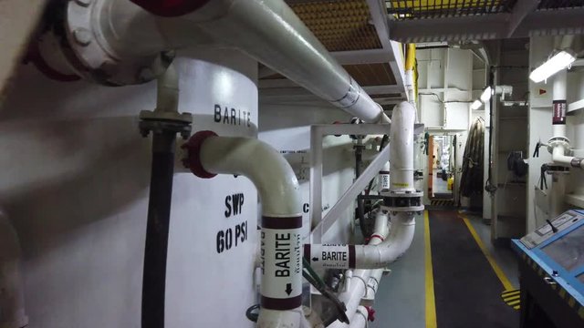 Barite tanks in a drilling rig