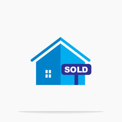 Obraz premium Residential house design, sold house, apartment vector illustration icon