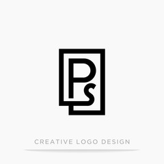 Fototapeta Letter ps initial logo, square design for Corporate Business Identity, Alphabet letter vector illustration obraz