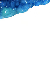 Obraz premium Abstract night sky and star watercolor hand painting background.
