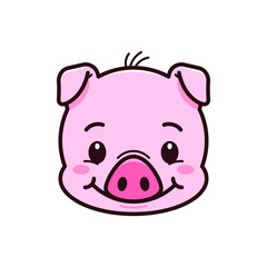 Pig icon. Logo Piglet face. Piggy head vector illustration
