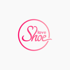 Vector modern love shoe logo for women  men and kids.Shoe icons brand mark collection isolated.