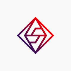 Naklejka premium Creative Diamond Linear Shape Letter S Logo. prism modern luxury fashion jewelry hotel or restaurant.