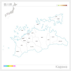 香川県の地図（市町村・区分け）