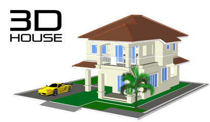 illustration of house with solar panels