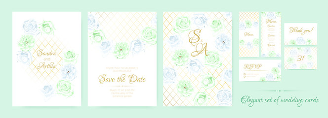 Delicate Greeting Cards for Wedding.