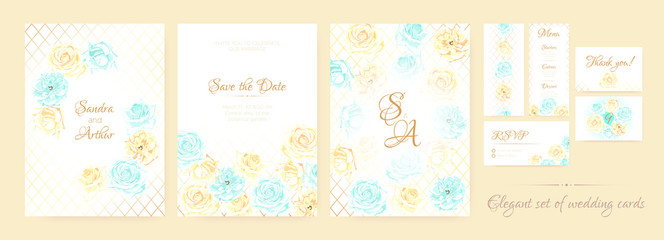 Wedding Invite in Vintage Style.