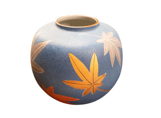 Vintage beautiful jar isolated on white background of file with Clipping Path .