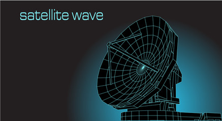 satellite dish on blue sky background