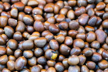 View of roasted chestnuts