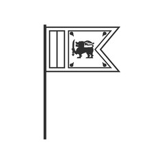 Sri Lanka flag icon in black outline flat design. Independence day or National day holiday concept.