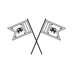 Sri Lanka flag icon in black outline flat design. Independence day or National day holiday concept.