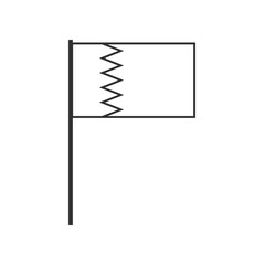 Bahrain flag icon in black outline flat design. Independence day or National day holiday concept.