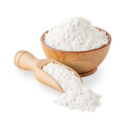 Fototapeta na wymiar Wheat flour isolated on white background