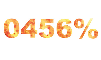 Number set for discount on white background. Watercolor vector design