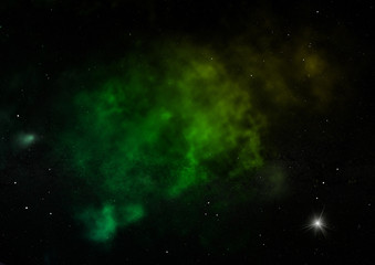 Small part of an infinite star field. 3D rendering