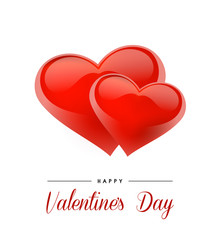 Valentine's Day background with 3d hearts. Vector illustration. Cute love banner or greeting card