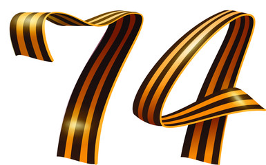 74 anniversary of Victory Day Russia St. George ribbon symbol. Isolated on white vector illustration