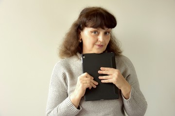  woman with tablet