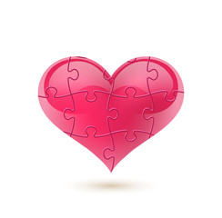 Puzzle heart. Vector illustration