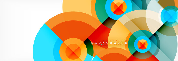 Obraz premium Round circles and triangles abstract background