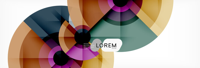 Obraz premium Round circles and triangles abstract background