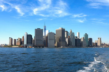 Fototapeta na wymiar View on New York City from Hudson river.USA