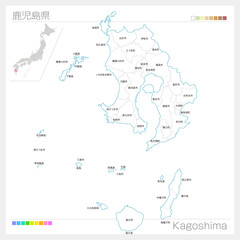 鹿児島県の地図（市町村・区分け）